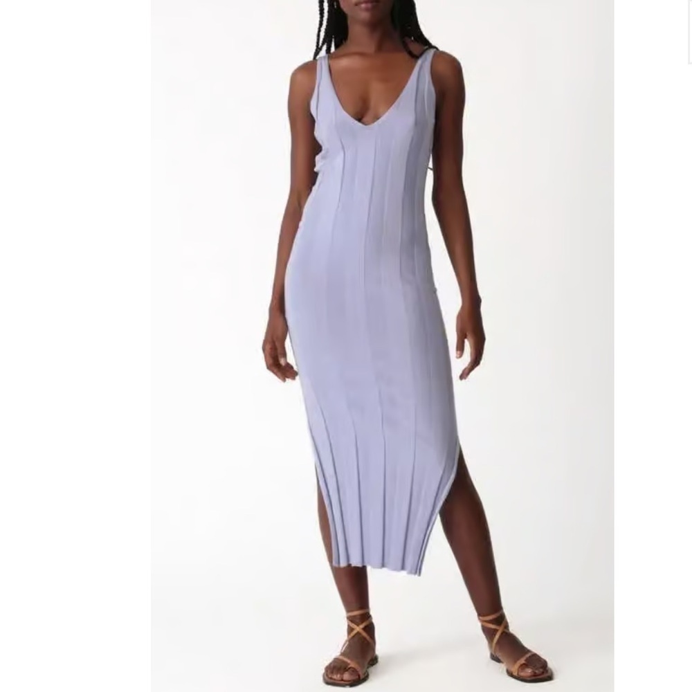 Electric & Rose Lavender Rib Midi Sweater Dress Size Medium